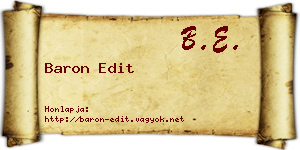 Baron Edit névjegykártya
